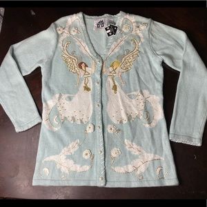 Storybook Knit Angel Christmas Cardigan